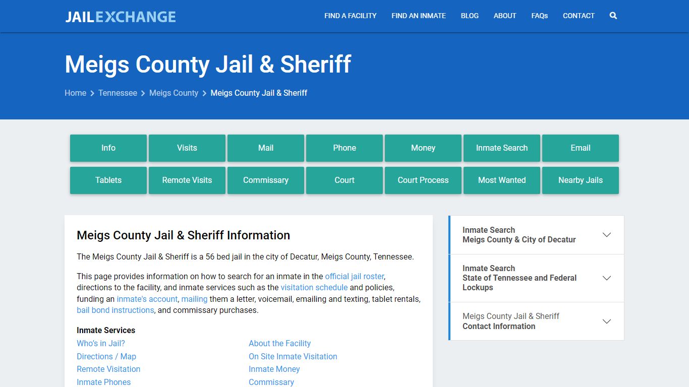 Meigs County Jail & Sheriff, TN Inmate Search, Information